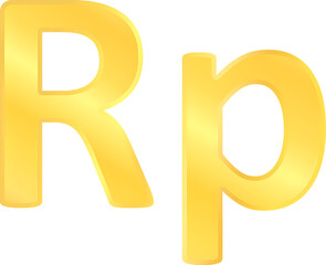 Indonesian Rupiah currency coins in luxury gold style market financial wealth concept clipart