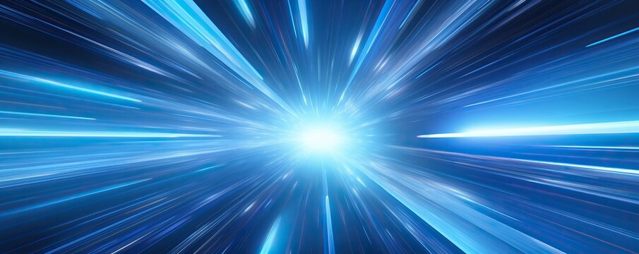 Blue hyperspace of warp speed and light trail speed