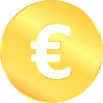 Gold coin euro currency money icon sign symbol for business and financial exchange vector clipart