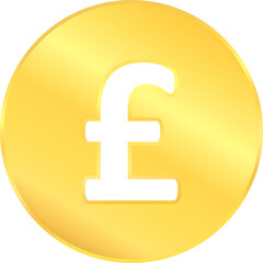 Gold pound currency money symbol coin exchange finance and investment concept design illustration