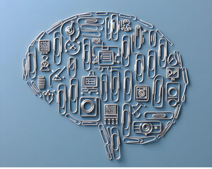 paper clips arranged in the shape of ai symbol