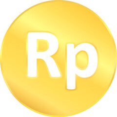 Rupiah Gold Coin IDR Indonesian Money Symbol Sign Modern Financial Icon Vector Illustration Element
