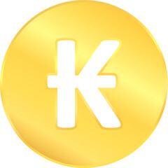 Obraz premium Golden metal Laos currency symbol coin sign business and financial exchange vector graphic element