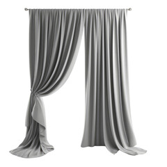 Grey Curtain PNG Cutout, Generative AI