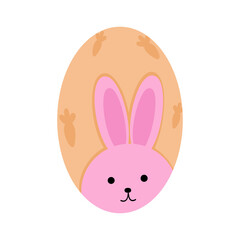 Easter eggs flat design on white background.