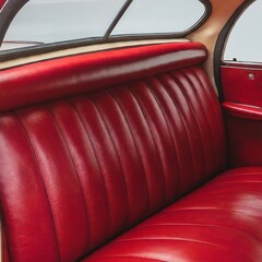 Classic Red Leather Car Seat Interior