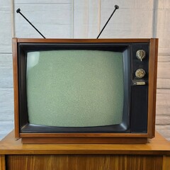 Classic Television on Wooden Console
