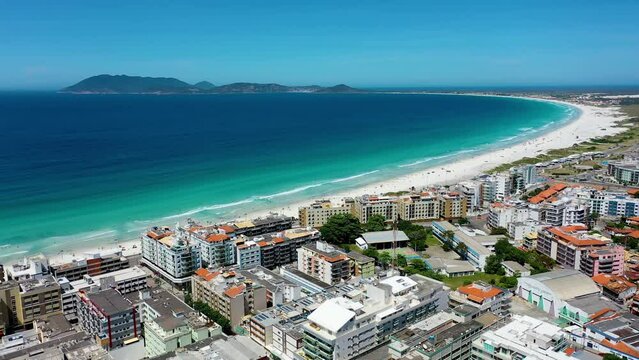 Caribbean Beach At Cabo Frio Rio De Janeiro Brazil. Cultural Heritage Cabo Frio Brazil. Industry Skyline High Rise Building Vibrant. Industry Cityscape High Rise Building Corporate Business.