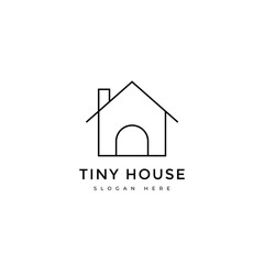 tiny house minimal logo design graphic vector