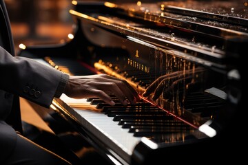 Piano: The heart of jazz harmony, offering rich chords and melodies - obrazy, fototapety, plakaty