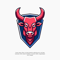 Bull head mascot esport logo. Character for sport and gaming logo concept.