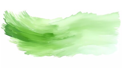 Brushstrokes of green oil paint on white background. generative ai