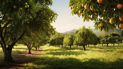 Fototapeta na wymiar tropical mango farm