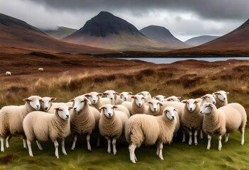Fototapeta premium sheep on the mountain