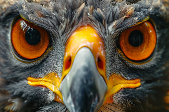Generative AI Image of Eagle Hawk Falcon Eyes with Beak