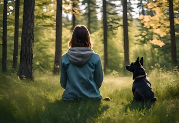 woman with dog