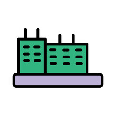 Building Company Factory Filled Outline Icon