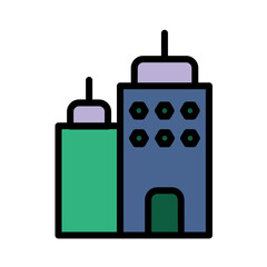 Fototapeta premium Brokerage Building Tower Filled Outline Icon