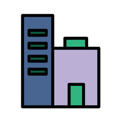 Office Corporate Tower Filled Outline Icon