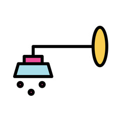 Bath Shower Toilet Filled Outline Icon