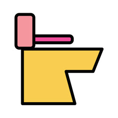 Restroom Toilet Decor Filled Outline Icon