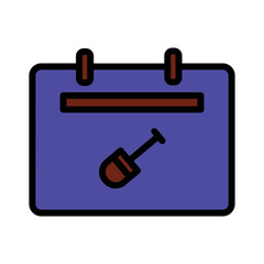 Day Labor Rake Filled Outline Icon