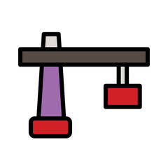 Crane Hook Labor Filled Outline Icon