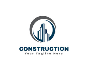 circle abstract building apartment construction logo icon symbol design template illustration inspiration