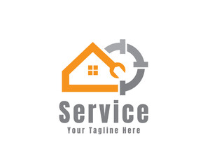 house plumbing service pipe logo icon symbol design template illustration inspiration