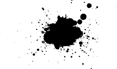 black ink painting splash splatter grunge graphic element
