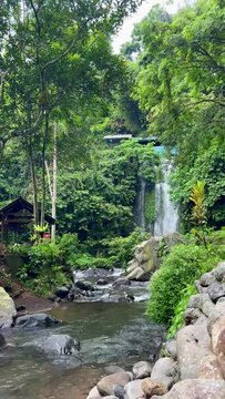 4K Beautiful Waterfall Landscape View