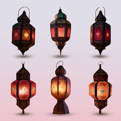 various types of middle eastern style hanging lanterns for event and design needs