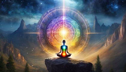 Background of energy healing chakras, magic, occultism, spiritual aura