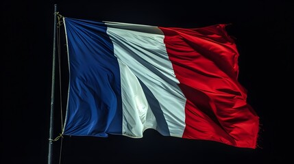 waving colorful flag of france - obrazy, fototapety, plakaty