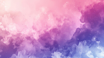 An abstract watercolor texture background blending pink and purple hues with a dreamy, celestial appearance.
