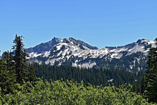  The Tatoosh Range seen from Mt Rainier on a beautiful summer day with clear blue sky_20230630_DSC_8164