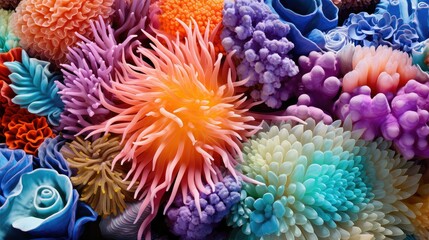 underwater corals depicts