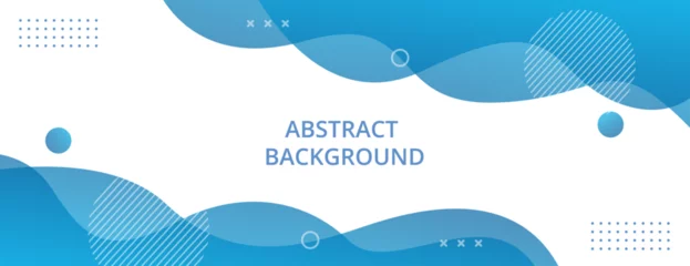 Fotobehang Abstract banner background with fluid shapes in blue color. Vector illustration. Suitable for businesses selling, events, templates, pages, and others  © Ruwaifi