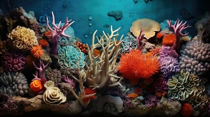 Naklejka na ściany i meble marine stony coral