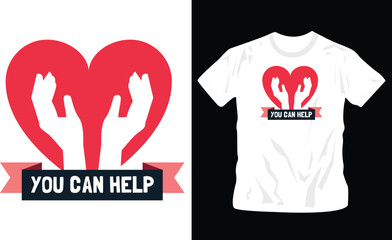 world ngo day heart and praying hands t-shirt design - obrazy, fototapety, plakaty