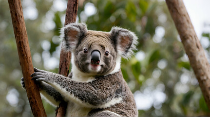 Australian koala on the tree isolated :generative.ai
