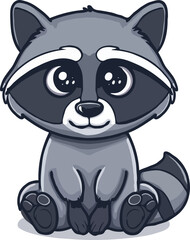 Raccoon Flat Illustration