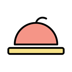 Cloche Dinner Food Filled Outline Icon