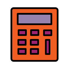 Calculator Math Count Filled Outline Icon