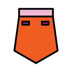 Clothes Office Skirt Filled Outline Icon