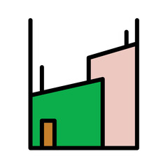 Obraz premium Work City Office Filled Outline Icon