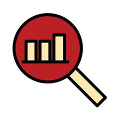 Analytics Magnifier Marketing Filled Outline Icon