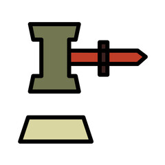Hammer Law Money Filled Outline Icon