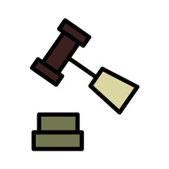 Judge Justice Law Filled Outline Icon