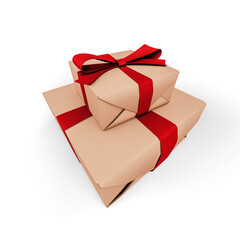 Gift Box. Template for Present, Valentine, Birthday or Wedding Banners. 3D Illustration. File with Clipping Path.